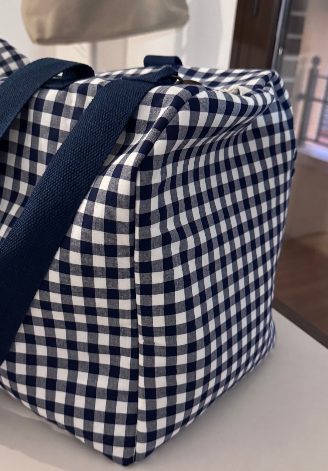 Bolsa maleta vichy marino