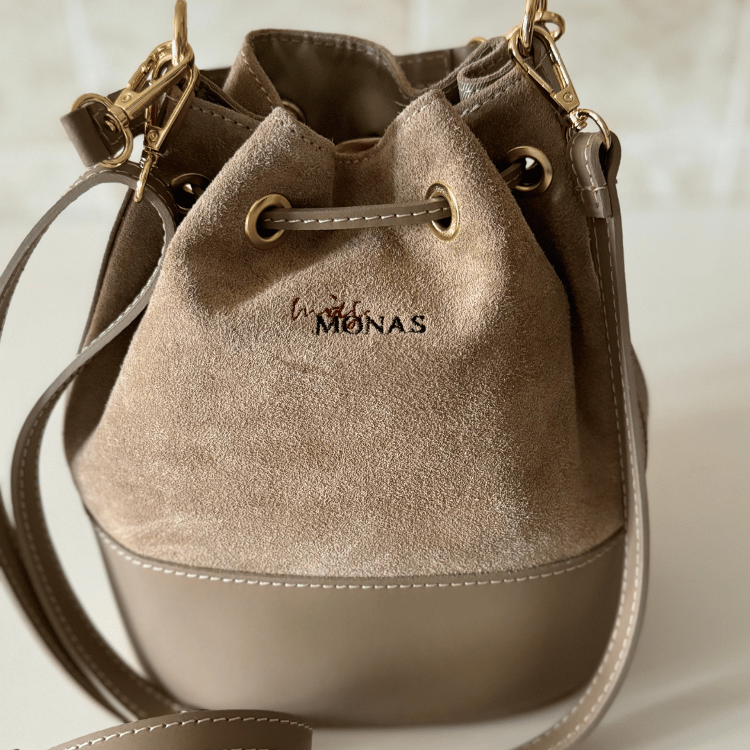 Bolso CARMEN ante y piel Beige