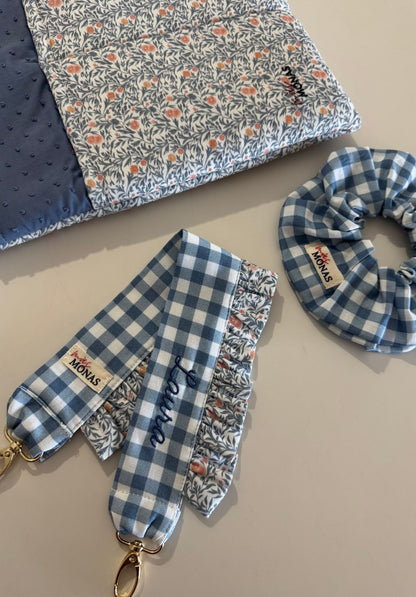 Portamóvil muñeca Vichy Azul