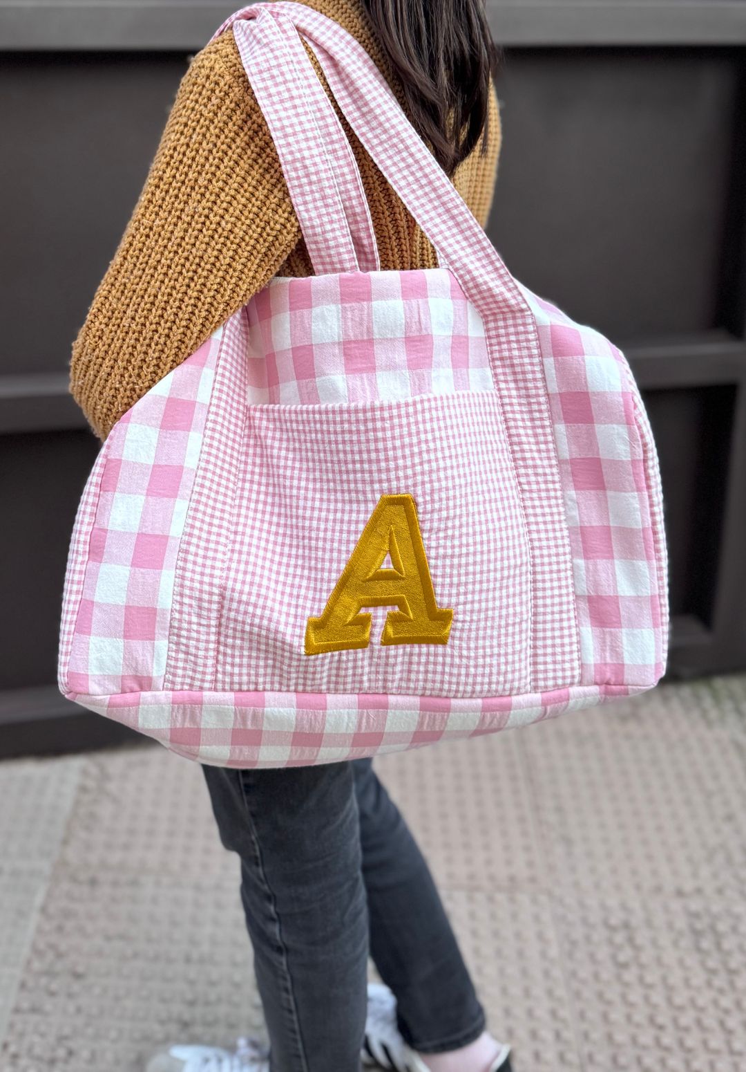 Bolsa maleta vichy rosa