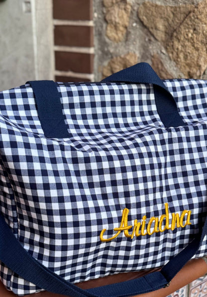Bolsa maleta vichy marino