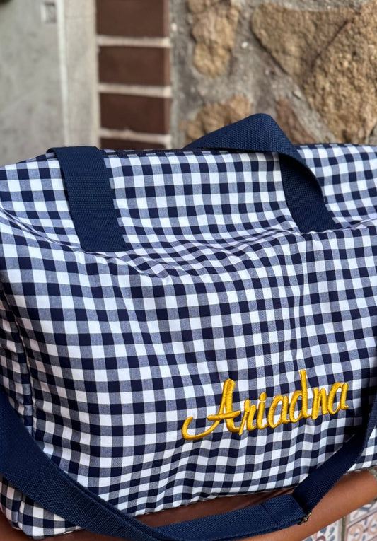 Bolsa maleta vichy marino