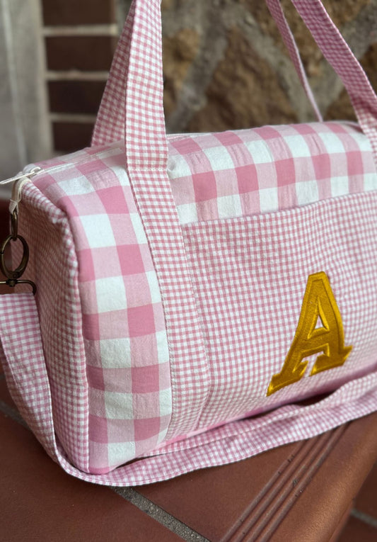 Bolsa maleta vichy rosa