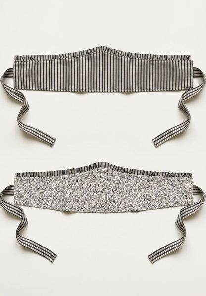 Fajín de tela reversible con volante