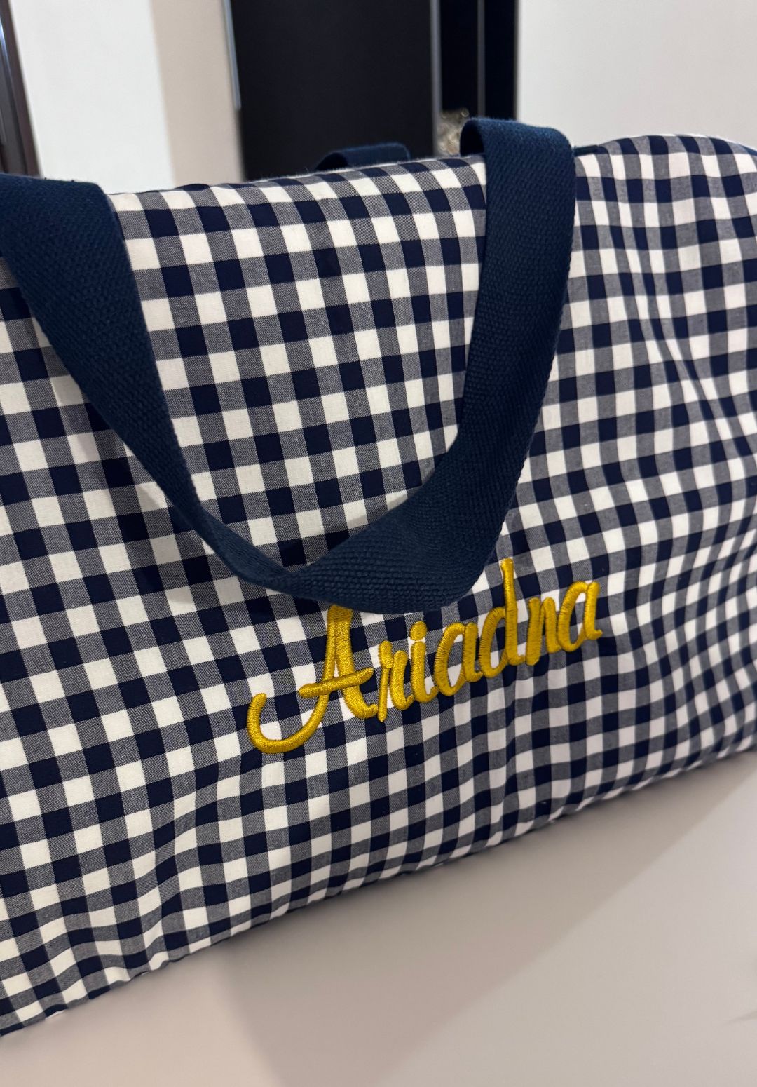 Bolsa maleta vichy marino