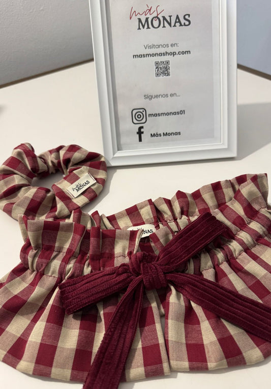 Cuello Vichy Granate