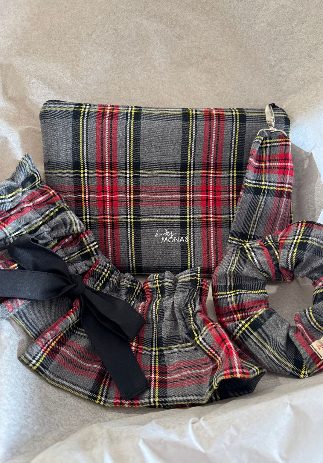 Bolso de mano TARTÁN GRIS