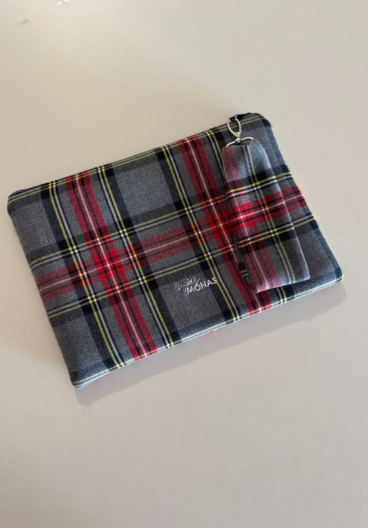 Bolso de mano TARTÁN GRIS